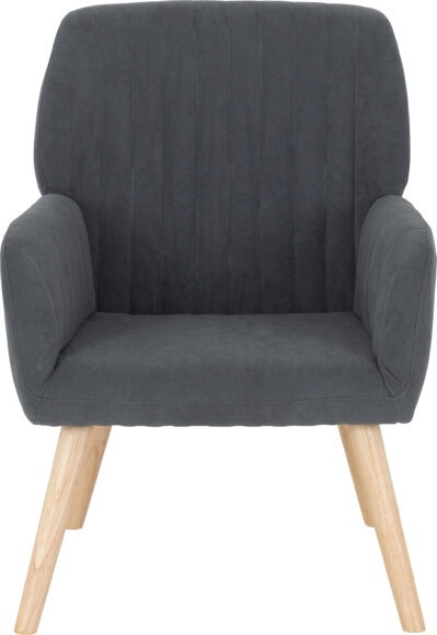 Seconique Jordan Occasional Chair Dark Grey Velvet Fabric