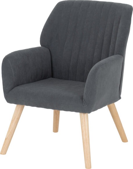 Seconique Jordan Occasional Chair Dark Grey Velvet Fabric