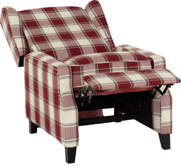 Seconique Kensington Recliner Chair Red Tartan Fabric