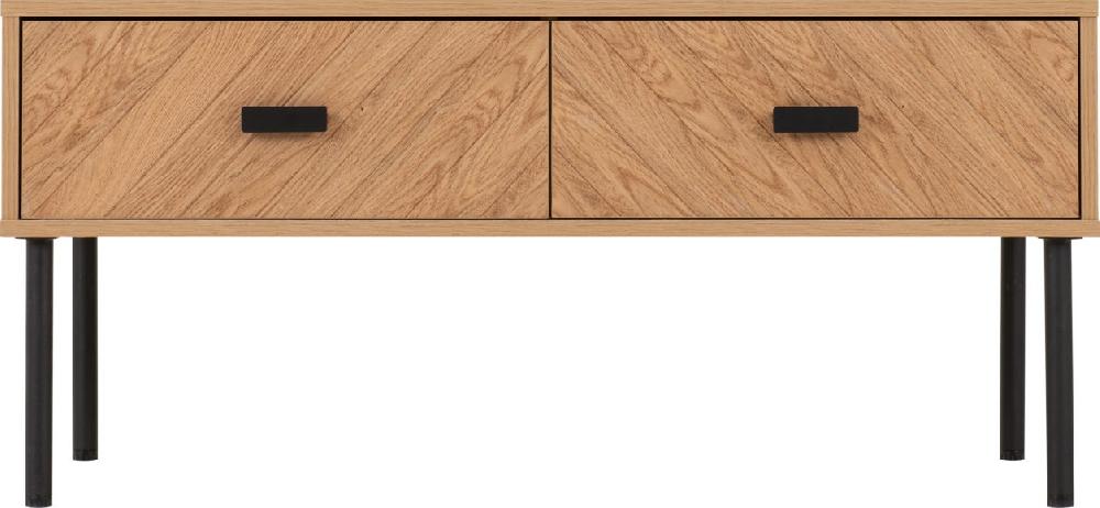 Seconique Leon 2 Drawer Coffee Table Medium Oak Effect