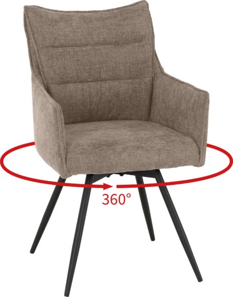 Seconique Lewis Carver Swivel Chair (2 Per Box) Fawn Fabric