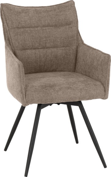 Seconique Lewis Carver Swivel Chair (2 Per Box) Fawn Fabric