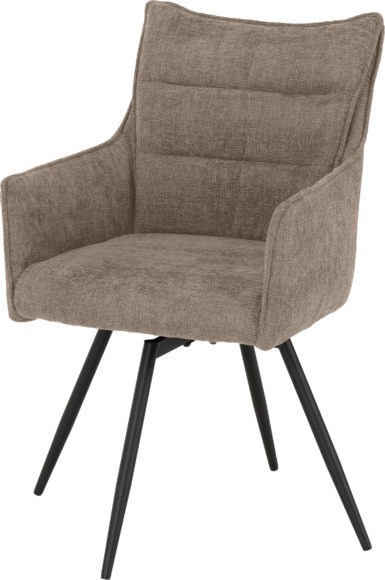 Seconique Lewis Carver Swivel Chair (2 Per Box) Fawn Fabric