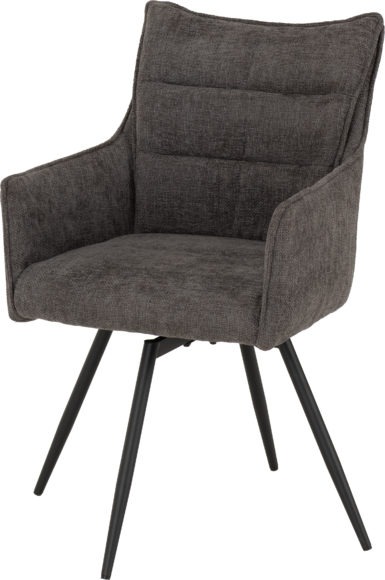 Seconique Lewis Carver Swivel Chair (2 Per Box) Grey Fabric