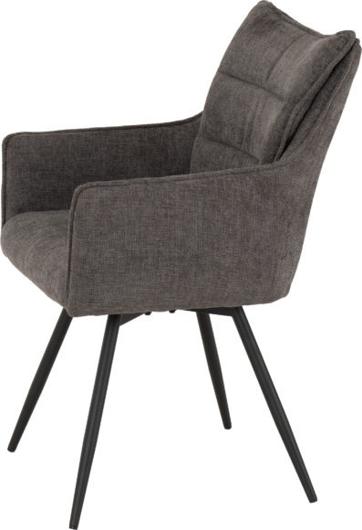 Seconique Lewis Carver Swivel Chair (2 Per Box) Grey Fabric