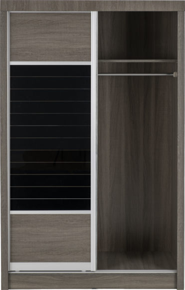 Seconique Lisbon 2 Door Sliding Wardrobe Black Wood Grain