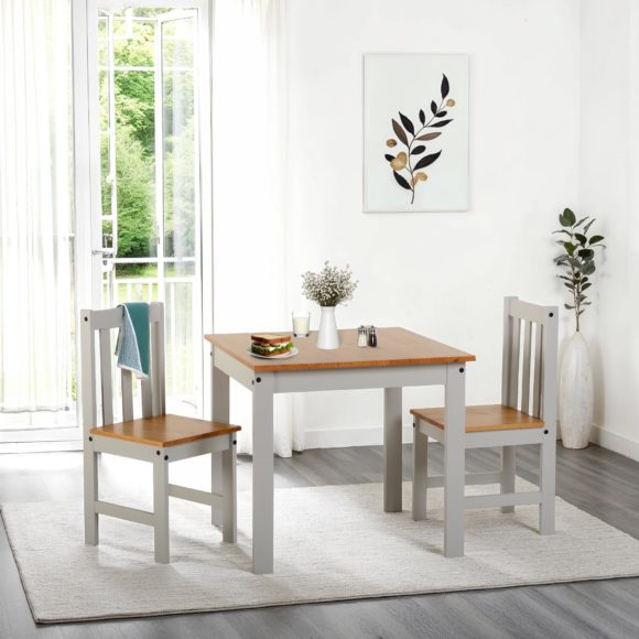 seconique Ludlow 1+2 Dining Set Light Grey/Oak Lacquer