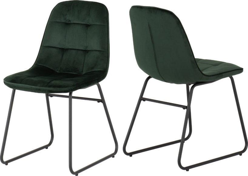 Seconique Lukas Chair (Box Of 2) Emerald Green Velvet