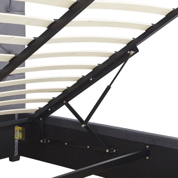 seconique Madison Ottoman 4'6" Bed Grey Velvet Fabric