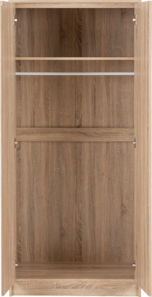 Seconique Malvern 2 Door Wardrobe Bedroom Set Sonoma Oak Effect