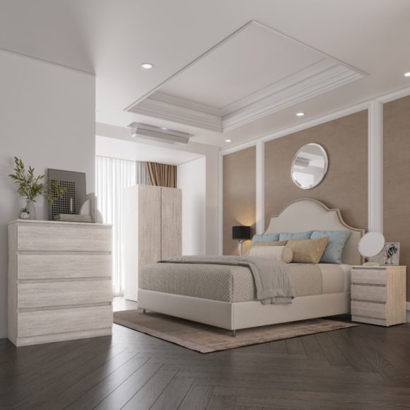 seconique Malvern 2 Door Wardrobe Bedroom Set Urban Snow