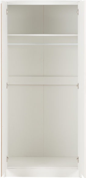 Seconique Malvern 2 Door Wardrobe Bedroom Set White