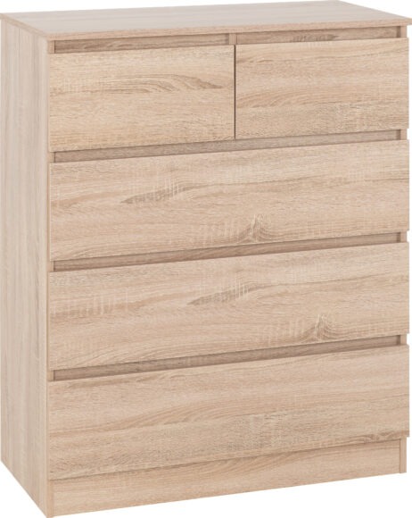 Seconique Malvern 3+2 Drawer Chest Sonoma Oak Effect