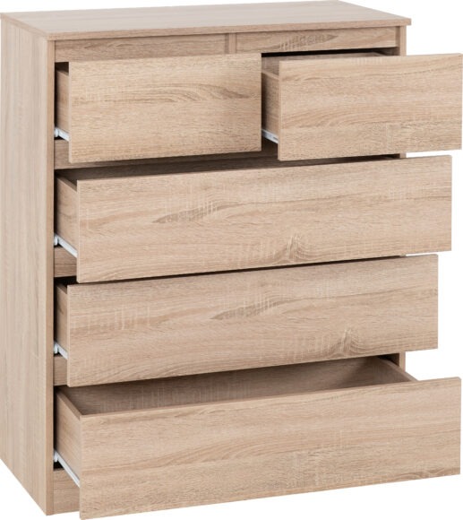 Seconique Malvern 3+2 Drawer Chest Sonoma Oak Effect