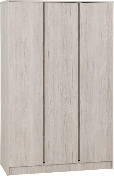 Seconique Malvern 3 Door Wardrobe Bedroom Set Urban Snow