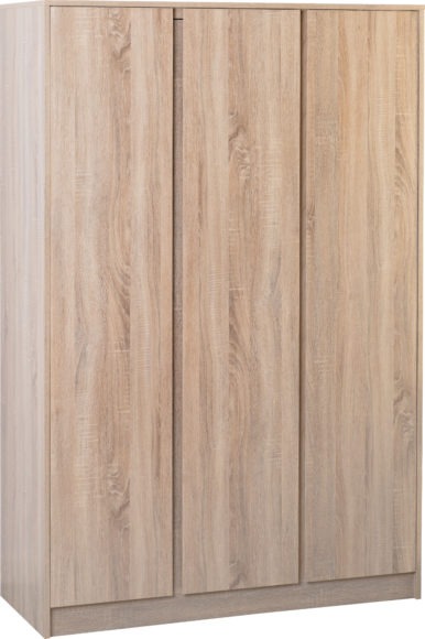 Seconique Malvern 3 Door Wardrobe Sonoma Oak Effect