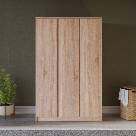 seconique Malvern 3 Door Wardrobe Sonoma Oak Effect