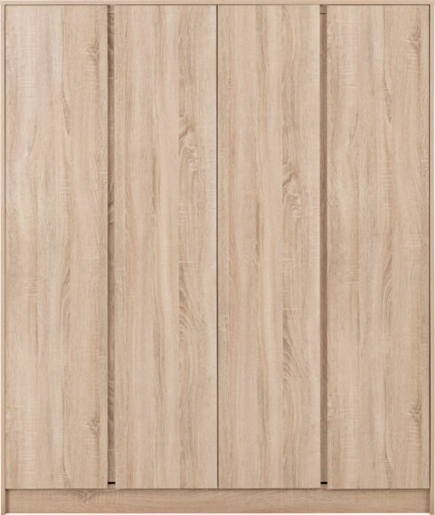Seconique Malvern 4 Door Wardrobe Sonoma Oak Effect