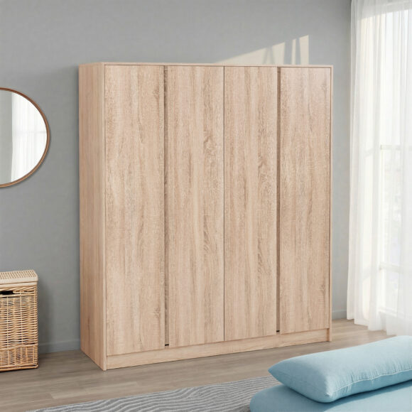 seconique Malvern 4 Door Wardrobe Sonoma Oak Effect