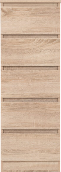 Seconique Malvern 5 Drawer Narrow Chest Sonoma Oak Effect