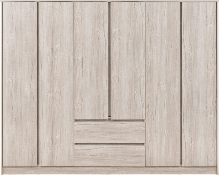Seconique Malvern 6 Door 2 Drawer Wardrobe Urban Snow