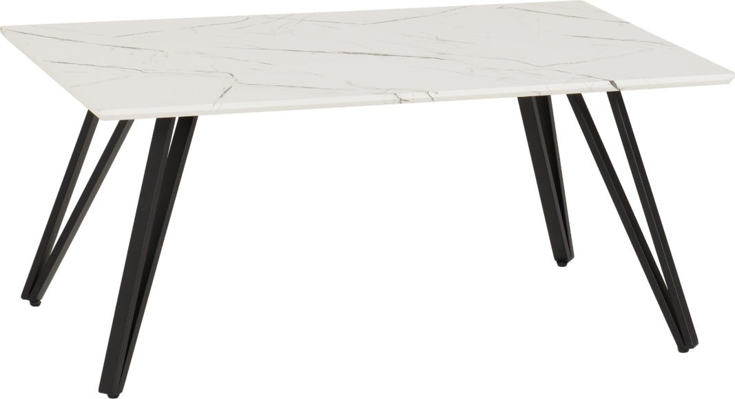 Seconique Marlow Coffee Table White Marble Effect/Black