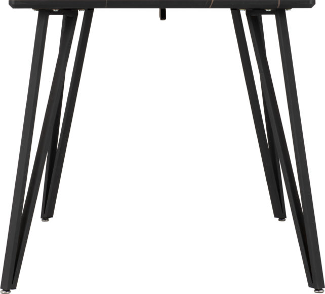 Seconique Marlow Dining Set Black Marble Effect/Black/Black Velvet