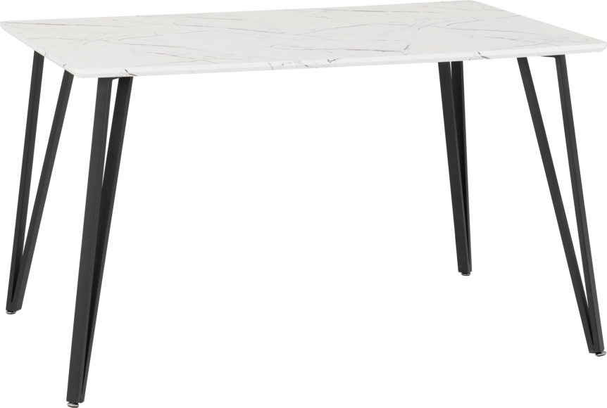 seconique Marlow Dining Table White Marble Effect/Black