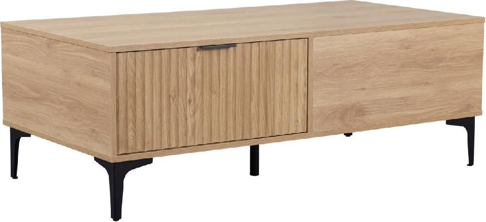 Seconique Miami 2 Drawer Coffee Table Oak Effect/Black