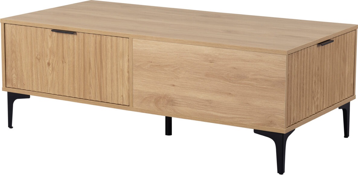 Seconique Miami 2 Drawer Coffee Table Oak Effect/Black