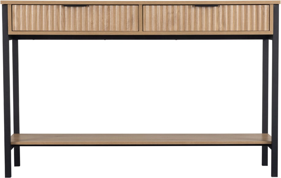 Seconique Miami 2 Drawer Console Table Oak Effect/Black