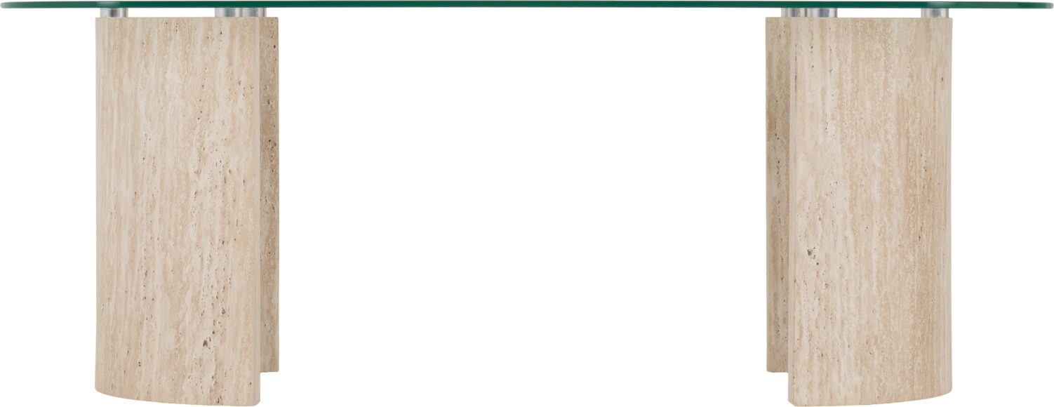 Seconique Modena Coffee Table Clear Glass/Cream Marble Effect