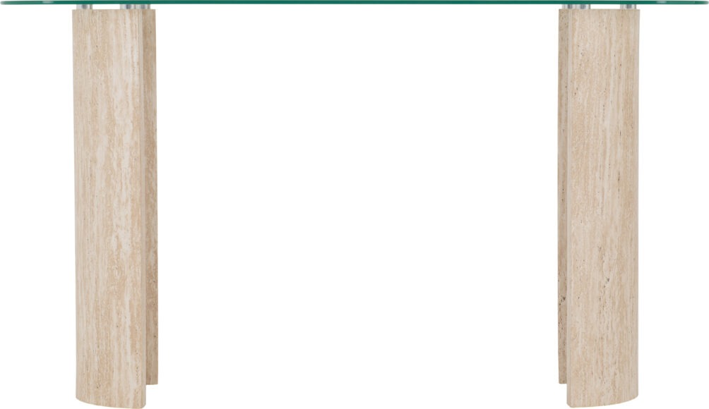 Seconique Modena Console Table Clear Glass/Cream Marble Effect