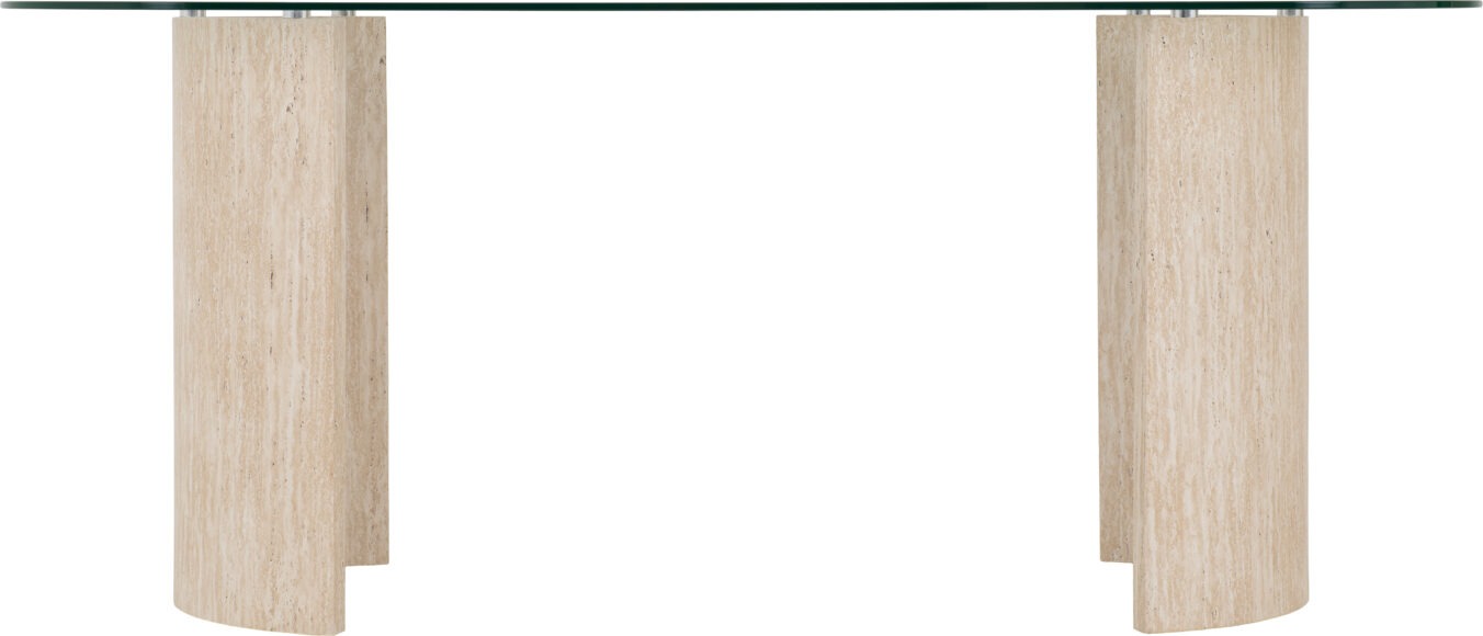 Seconique Modena Dining Table Clear Glass/Cream Marble Effect