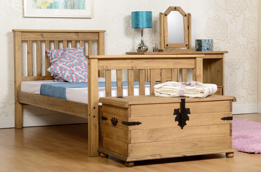 Seconique Monaco 3' Bed High Foot End Distressed Waxed Pine