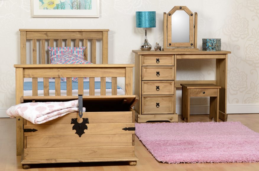 seconique Monaco 3' Bed High Foot End Distressed Waxed Pine