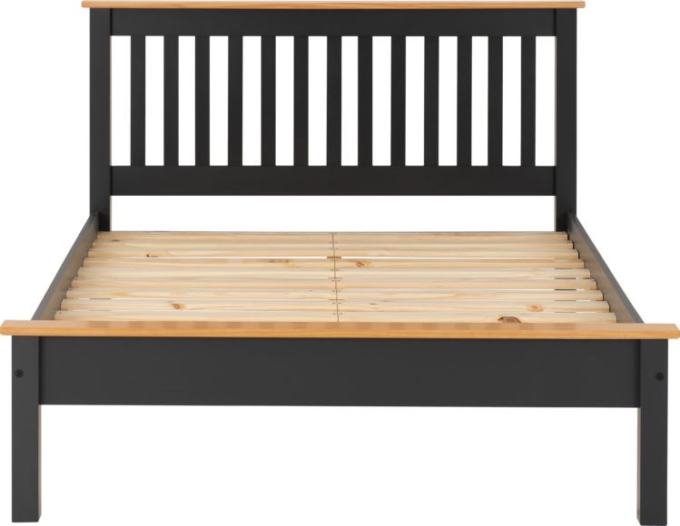 Seconique Monaco 5' Bed Low Foot End Dark Grey/Oak Effect