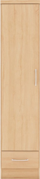 seconique Nevada 1 Door 1 Drawer Wardrobe Sonoma Oak Effect