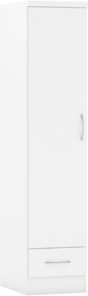 seconique Nevada 1 Door 1 Drawer Wardrobe White Gloss