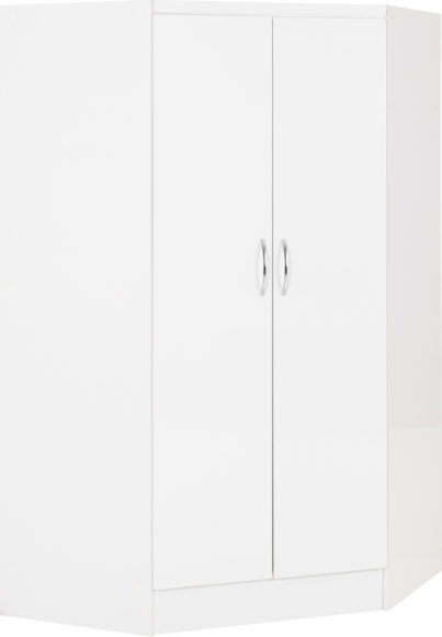 Seconique Nevada 2 Door Corner Wardrobe White Gloss