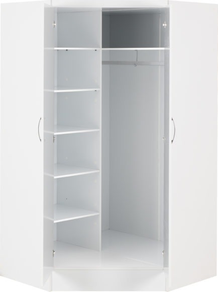 Seconique Nevada 2 Door Corner Wardrobe White Gloss