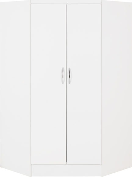 seconique Nevada 2 Door Corner Wardrobe White Gloss
