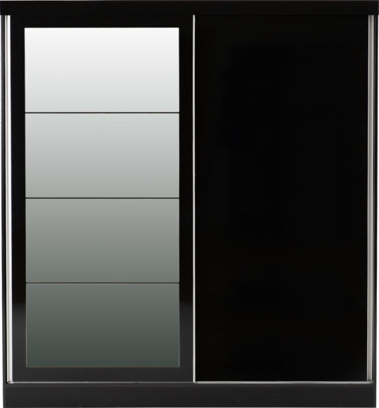 Seconique Nevada 2 Door Sliding Wardrobe Black Gloss