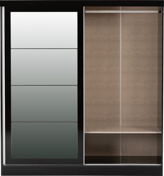 Seconique Nevada 2 Door Sliding Wardrobe Black Gloss