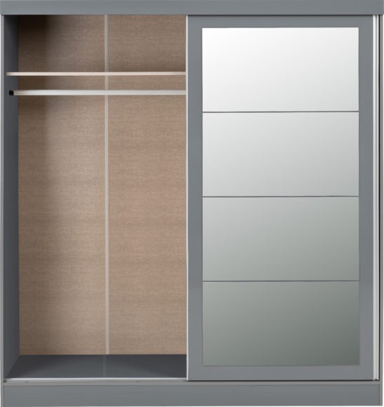 Seconique Nevada 2 Door Sliding Wardrobe Grey Gloss