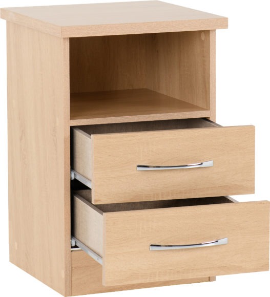 Seconique Nevada 2 Drawer Bedside Sonoma Oak Effect