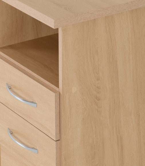Seconique Nevada 2 Drawer Bedside Sonoma Oak Effect