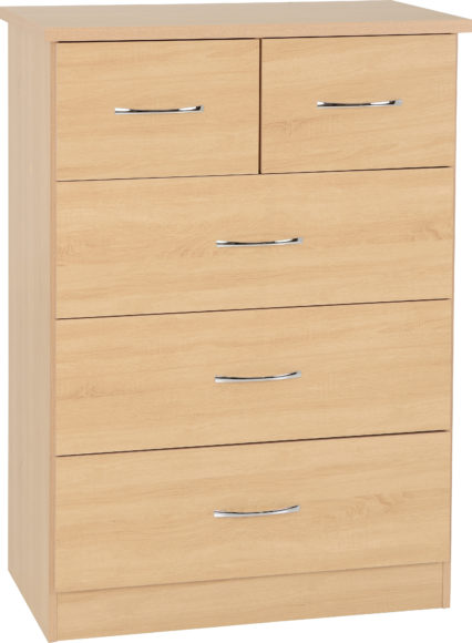 Seconique Nevada 3+2 Drawer Chest Sonoma Oak Effect