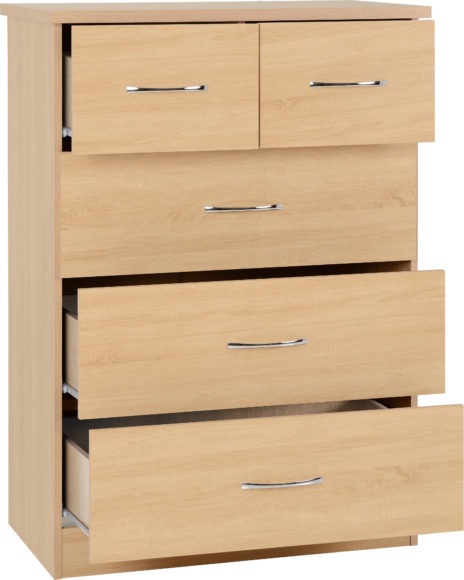 Seconique Nevada 3+2 Drawer Chest Sonoma Oak Effect