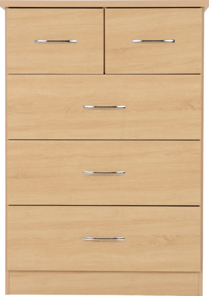 Seconique Nevada 3+2 Drawer Chest Sonoma Oak Effect